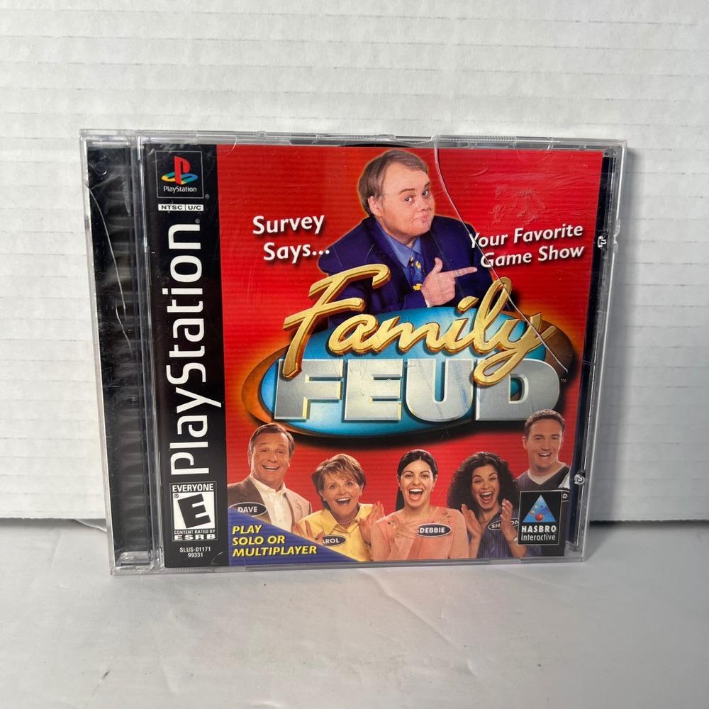 Family Feud Sony PlayStation 1 PS1 2000 Hasbro Interactive‎ SLUS Louie Anderson